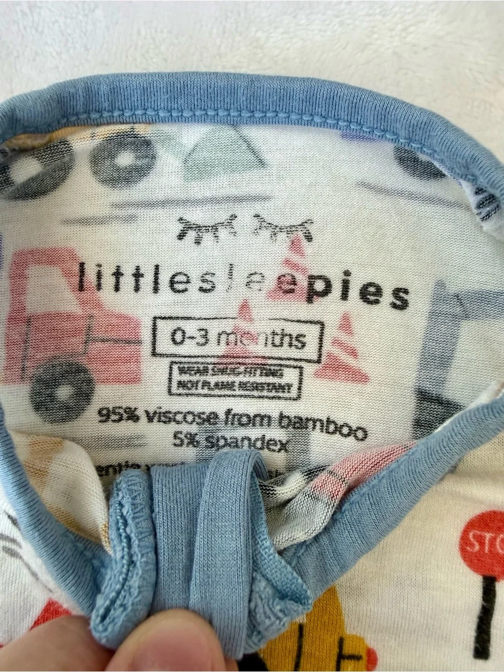Little Sleepies Construction Zippie (size 0-3M)